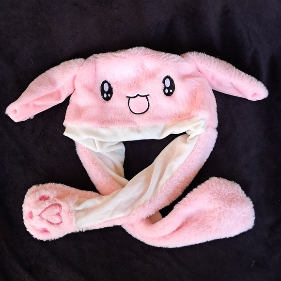 Cute Pink Kawaii Cinnamoroll Bunny Winter Hat Ear Flaps Moving Ears Festival Hat - Picture 1 of 10